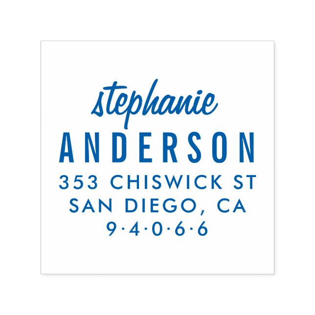 Custom Modern Typografy | Stilvolle Rücksendeadres Permastempel (Design)