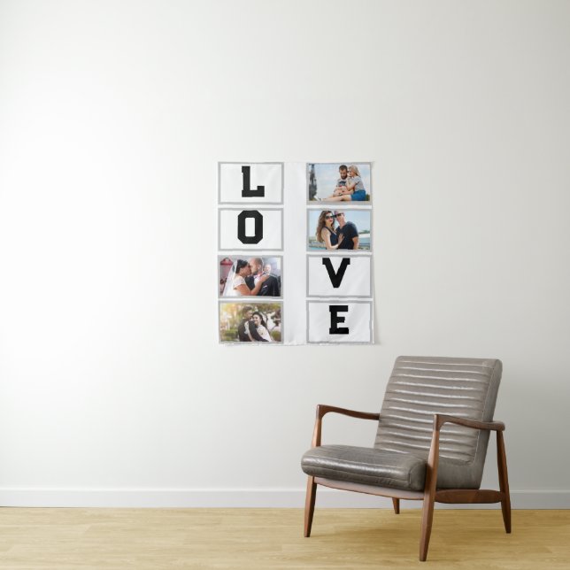 Custom Modern Valentine's Day 4 FotoCollage Wandteppich (Beispiel)