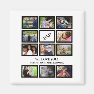 Custom Modern Vater Vathers Day 11 FotoCollage Magnet