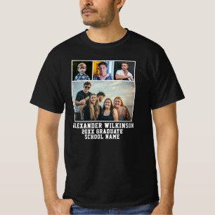 CUSTOM Modernes, feines Skript 4 Foto Abschluss T-Shirt