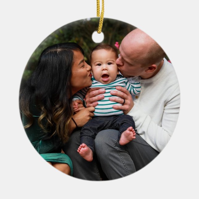 Custom Modernes Foto Weihnachtsfeiertag Keramik Ornament (Vorne)