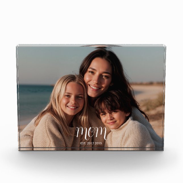 Custom Mom Established Modern Script  Fotoblock (Vorderseite)