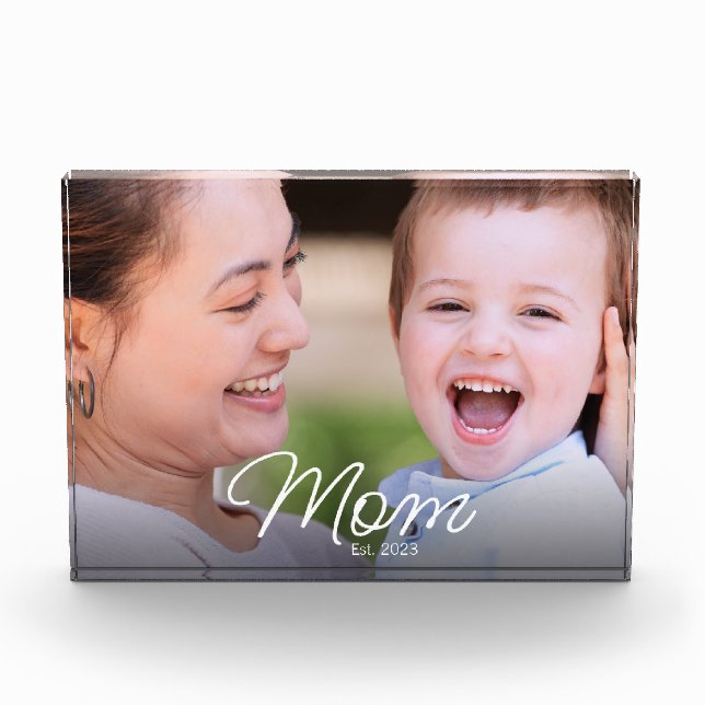 Custom Mom Established Modern Script Fotoblock (Vorderseite)