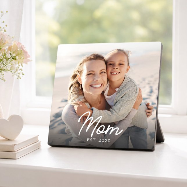 Custom Mom Established Modern Script Photo  Fotoplatte (Von Creator hochgeladen)