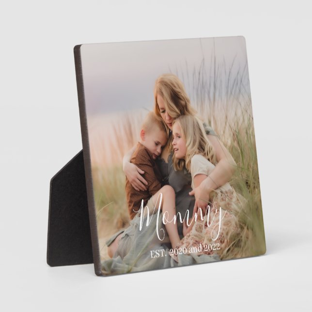 Custom Mom Established Modern Script Photo  Fotoplatte (Vorderseite)