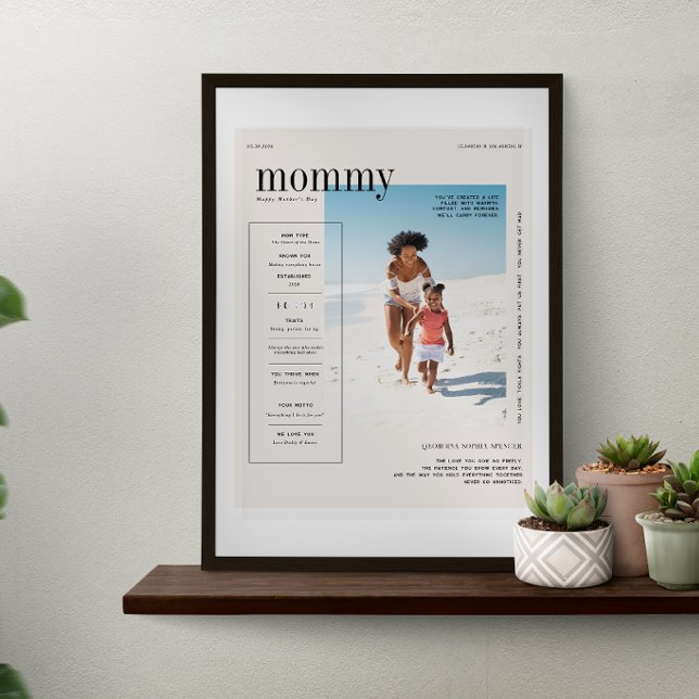 Custom Mom Photo Keepsake Modern Design Poster (Von Creator hochgeladen)