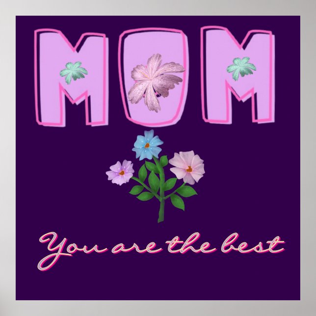 Custom Mom Typography Design,  Poster (Vorne)