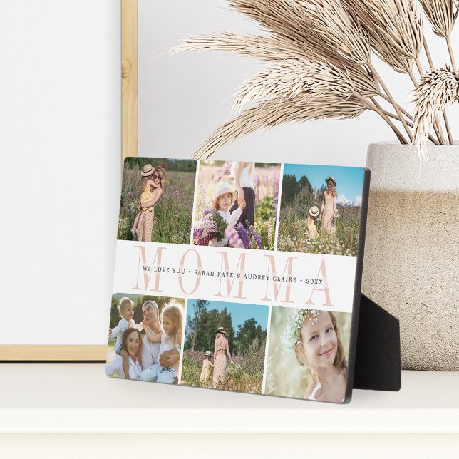 Custom Momma Kids Names Foto Collage Fotoplatte (Von Creator hochgeladen)