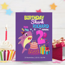 Custom Mommy Aunty Papa Daddy Shark Birthday Gesch