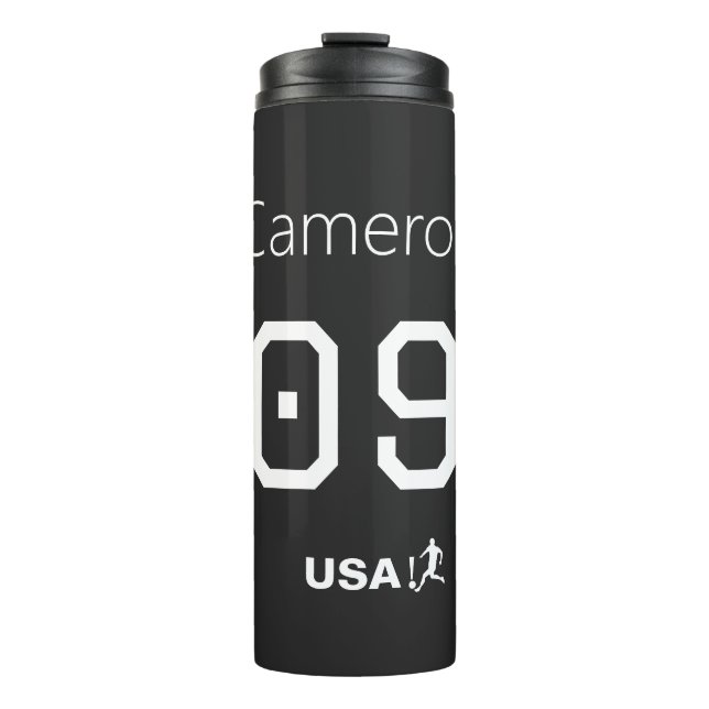 Custom Monochromatic National Team Supporter Name  Thermosbecher (Vorderseite)