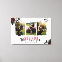 Custom Monogram 3 Foto Collage Mother Family