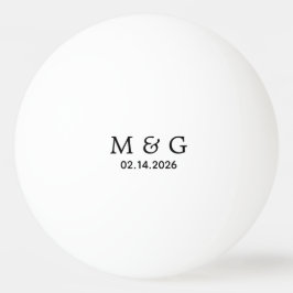 Custom Monogram and Date Personalized Tischtennisball