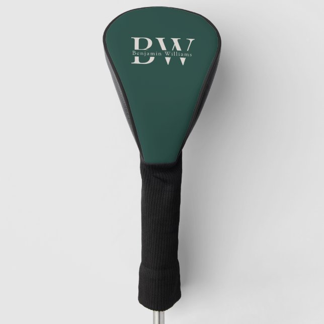Custom Monogram and Name Classic Green Golf  Golf Headcover (Vorderseite)