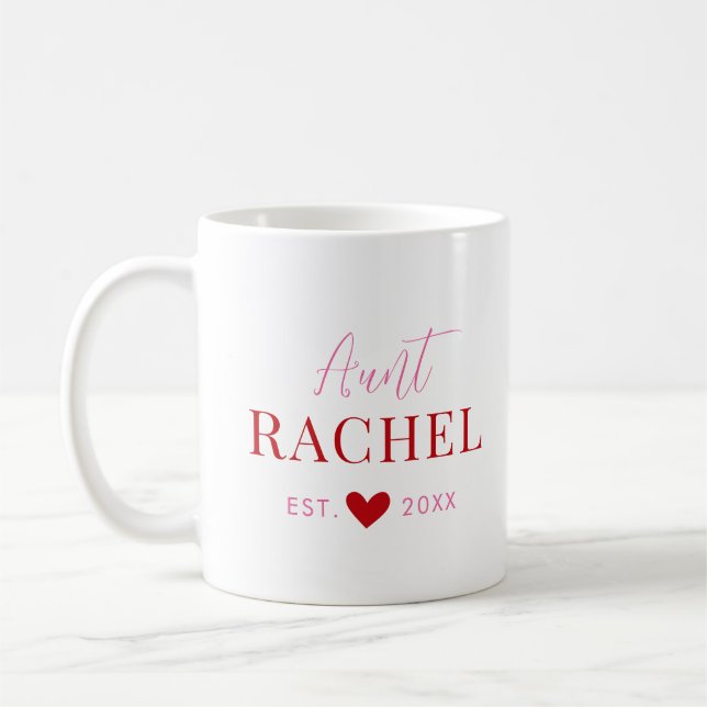 Custom Monogram Aunt Coffee Mug Kaffeetasse (Links)