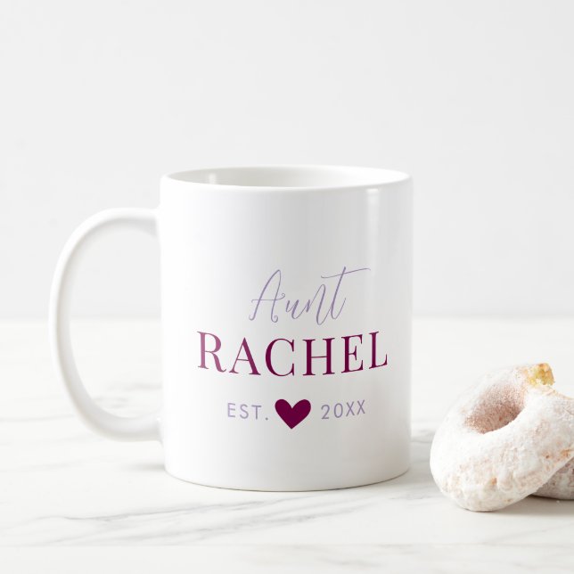 Custom Monogram Aunt Coffee Mug Kaffeetasse (Mit Donut)