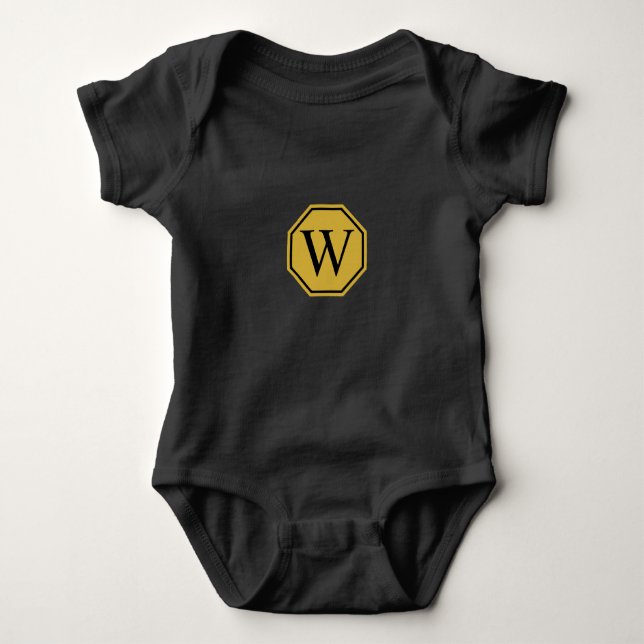 Custom Monogram Baby Jersey Bodysuit Baby Strampler (Vorderseite)
