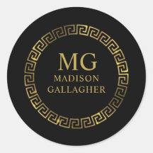 Custom Monogram Black and Gold Premium