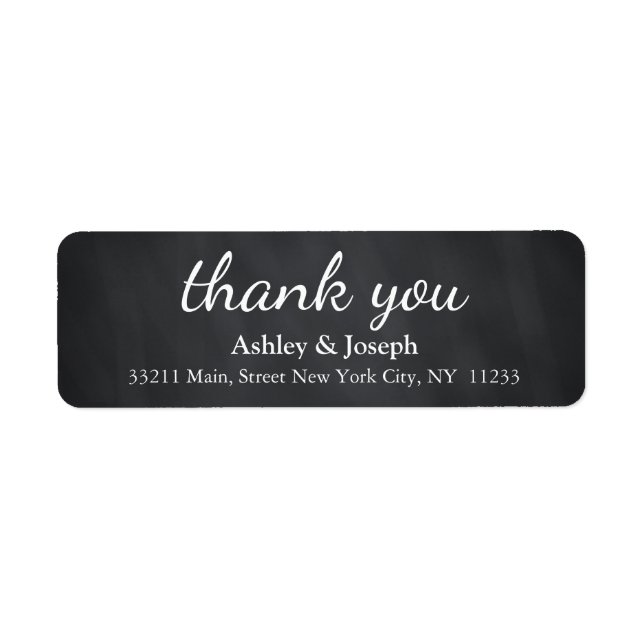 Custom Monogram Black Chalkboard Danke (Vorne)