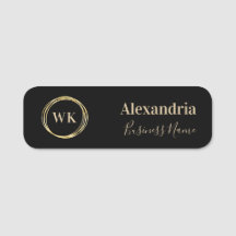 Custom Monogram Black Gold Employee