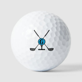 Custom Monogram Blue Golfball