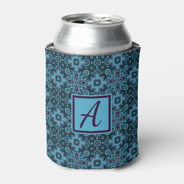 Custom Monogram Blue Lila Dosenkühler (Kanne Vorderseite)