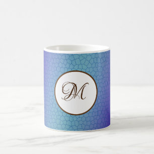 Custom Monogram Blue Lila Tasse