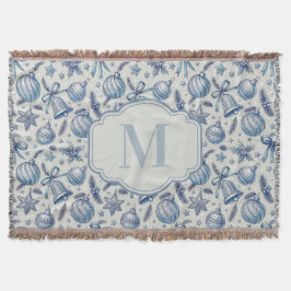 Custom Monogram Blue Toile Weihnachtsschmuck Decke