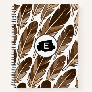 Custom Monogram Boho Deluxe Notebook - Braun Notizbuch