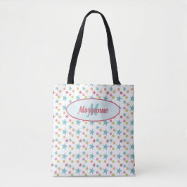Custom Monogram Bright Pastel fröhliches Muster Tasche