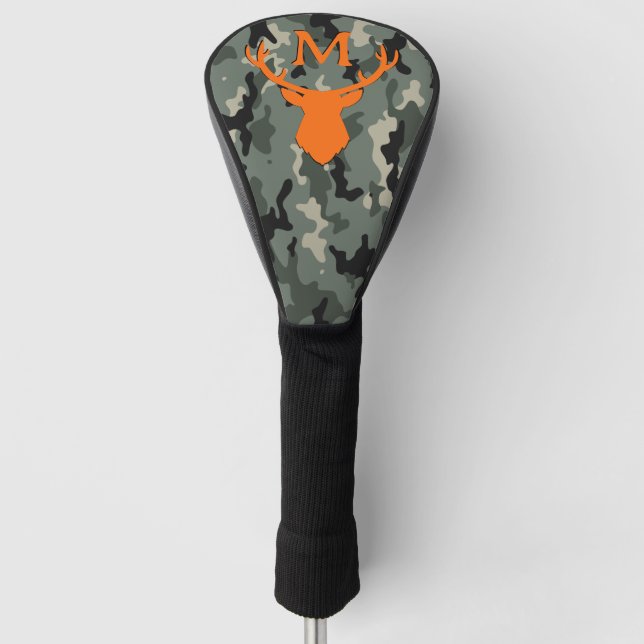 Custom Monogram Camouflage Deer Golf Headcover (Vorderseite)
