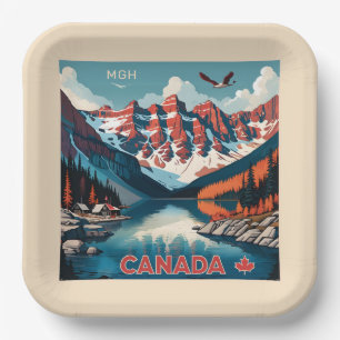 Custom Monogram Canada Travel Poster Pappteller