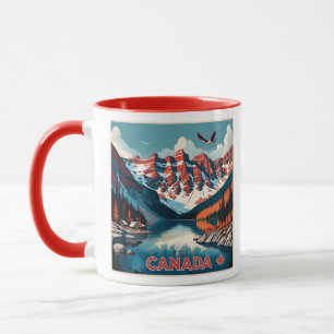 Custom Monogram Canada Travel Poster Tasse