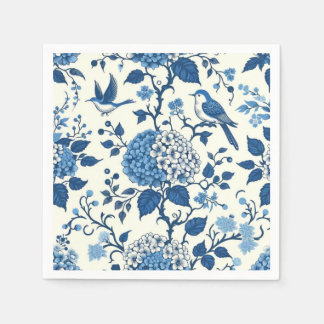 Custom Monogram Chinoiserie Blue und White Serviette
