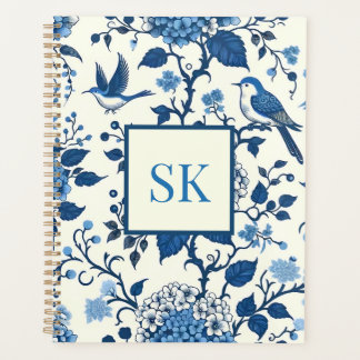 Custom Monogram Chinoiserie Chic, Hydrangeas Planer
