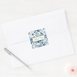 Custom Monogram Chinoiserie Chic, vielen Dank Quadratischer Aufkleber