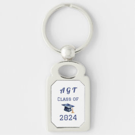 Custom Monogram Class of 2024 Blue and White Schlüsselanhänger