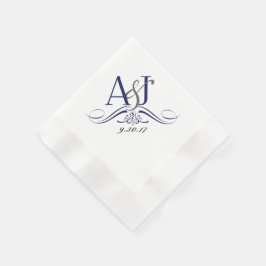 Custom Monogram Coined Luncheon Napkin Serviette