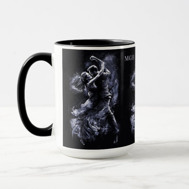 Custom Monogram Dancing Couple Tasse (Links)
