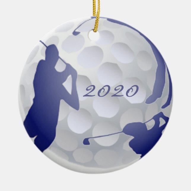 Custom Monogram Dating Golf Sport Hobby Keramikornament (Vorne)