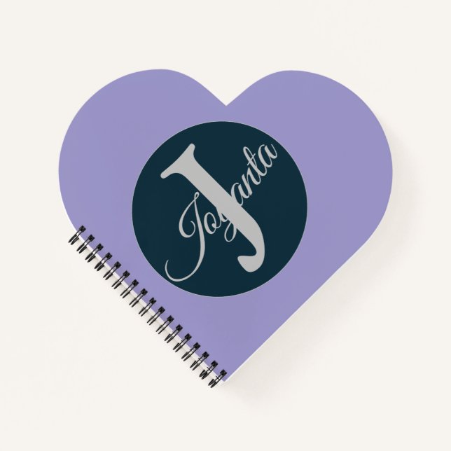 Custom  Monogram Elegant love Notizbuch (Vorderseite)