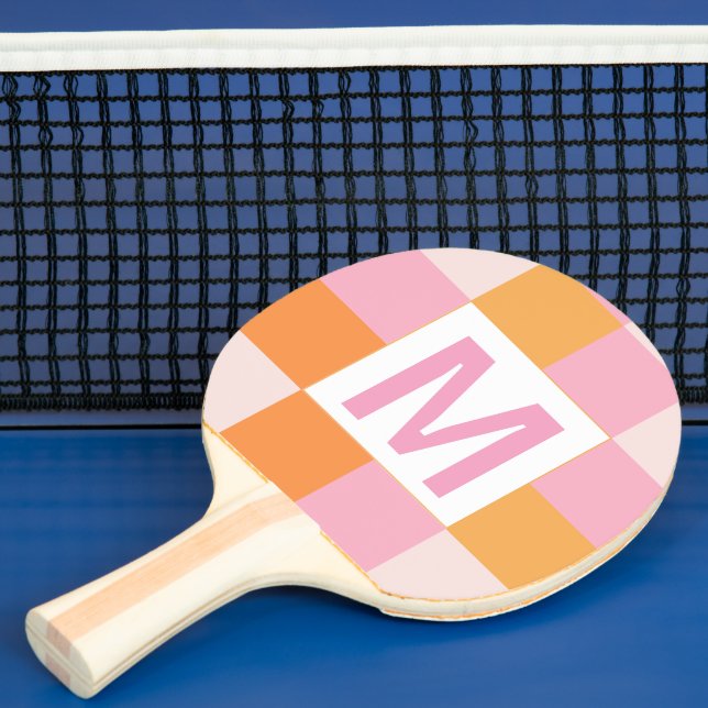Custom monogram Elegant pink geometric pattern  Tischtennis Schläger (InSitu)