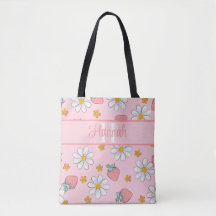 Custom Monogram Elegant Strawberry Daisy Pink