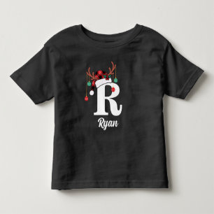 Custom Monogram Family Weihnachten Karierte Weihna Kleinkind T-shirt