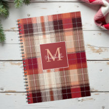 Custom Monogram Festive Gingham Style Pattern