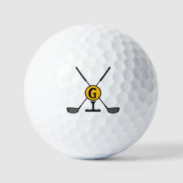 Custom Monogram gelb modern Golfball