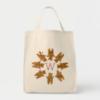 Custom Monogram Gingerbread Katzen - Handgemalt