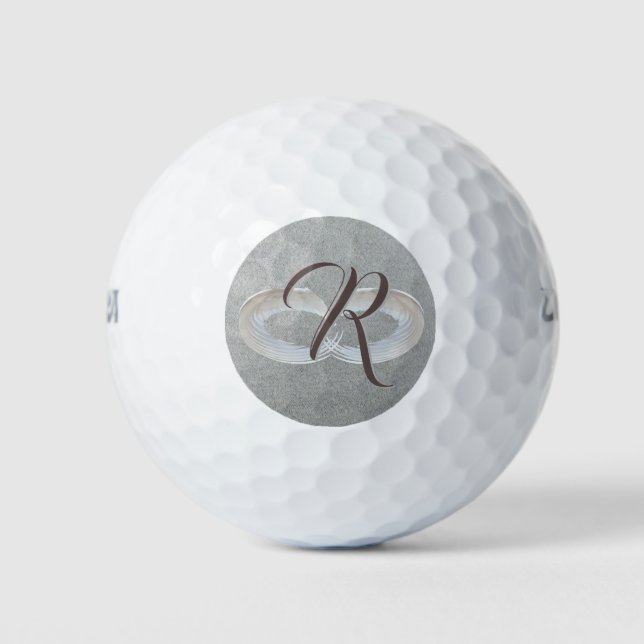 Custom Monogram Golf Balls with Wings - Persönlich Golfball (Vorderseite)