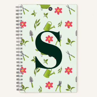 Custom Monogram Green Garding Notizbuch