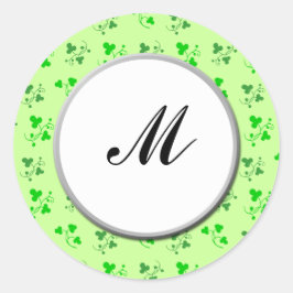 Custom Monogram Green Kleeblatts Art Sticker
