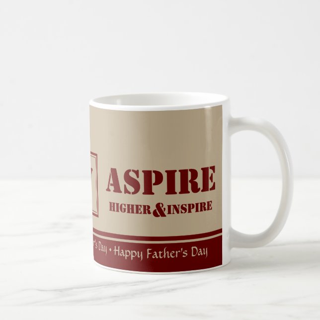 Custom Monogram Happy Vatertag ASPIRE INSPIRIERT Kaffeetasse (Rechts)
